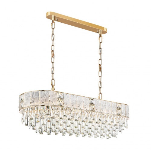 ODEON LIGHT 5070/14 HALL (В 2-х КОРОБКАХ) ODL24 601 золото/прозрачный/матовый/металл/хрусталь/стекло Люстра E14 14*40W FIESTA