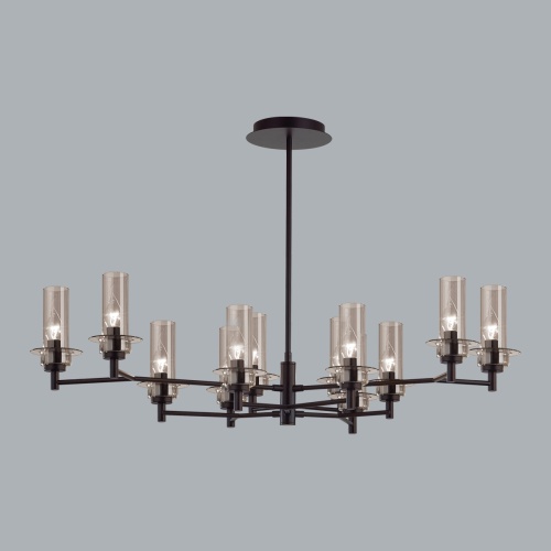 LUMION 6555/12C CLASSI LN26 100 черный/дымчатый/металл/стекло Люстра потолочная E14 12*40W 220V MADONNA фото 5