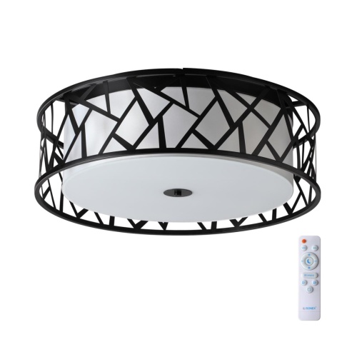 SONEX 7700/60L AVRA LED SN 596 Светильник металл/ткань/стекло/белый/черный LED 60Вт 3000-6000K D600 IP20 пульт ДУ FABIANA