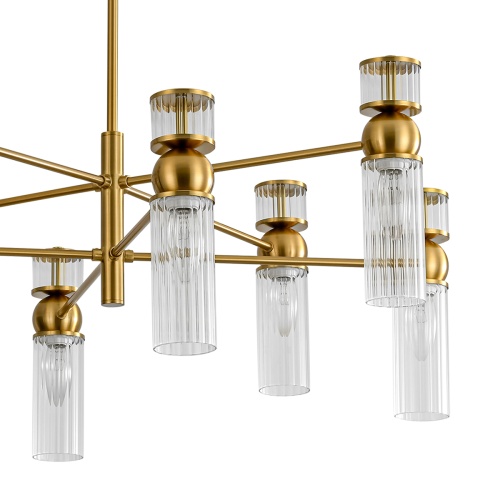 LUMION 8276/8 MODERNI LN26 162 латунь/прозрачный, металл/стекло Люстра Е14 8*40W 220V DENVER фото 8