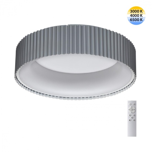 SONEX 7713/56L AVRA LED SN 574 Светильник металл/акрил/белый/серый LED 56Вт 3000-6500К D460 IP20 пульт ДУ SHARMEL
