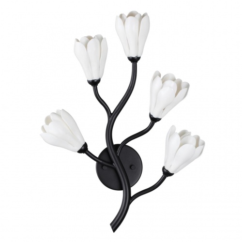 ODEON LIGHT 5090/5W MODERN ODL25 553 черный матовый/белый/фарфор Бра G4 LED 5*5W GARDI