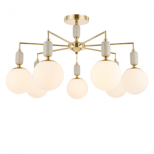 LUMION 6580/7C CLASSI LN26 36 французское золото, серый/белый металл, керамика/стекло Люстра потолочная E14 7*40W 220V VIVIEN фото 6