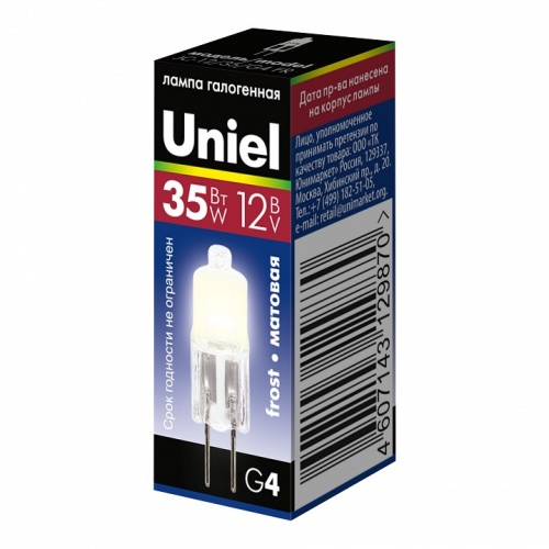 Лампа галогеновая Uniel  G4 35Вт 3000K 00824 фото 2