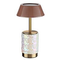 ODEON LIGHT EXCLUSIVE 5454/6TL L-VISION ODL_EX26 010 светлая бронза/кофейный/жемчужный/металл/керамика Настольная лампа беспроводная LED*6W 3000K LULU