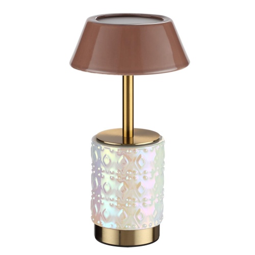 ODEON LIGHT EXCLUSIVE 5454/6TL L-VISION ODL_EX26 010 светлая бронза/кофейный/жемчужный/металл/керамика Настольная лампа беспроводная LED*6W 3000K LULU
