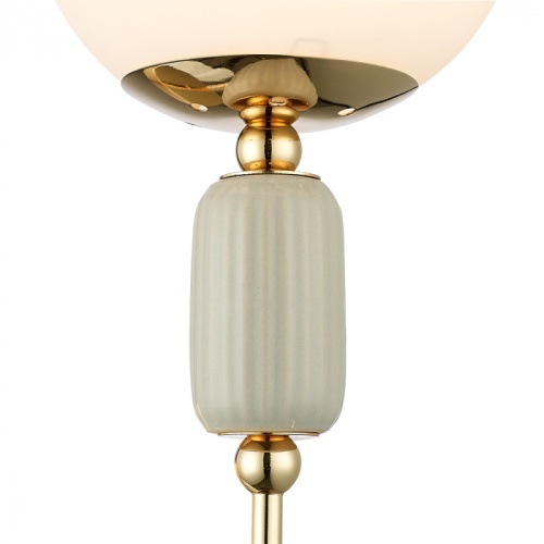 LUMION 6580/1W CLASSI LN26 36 французское золото, серый/белый металл, керамика/стекло Настенный светильник E14 1*40W 220V VIVIEN фото 4