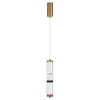ODEON LIGHT EXCLUSIVE 5455/12L L-VISION ODL_EX26 043 сатин.латунь/терракот/черный Подвес LED 12W 4000K COLLIER