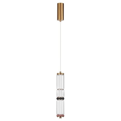 ODEON LIGHT EXCLUSIVE 5455/12L L-VISION ODL_EX26 043 сатин.латунь/терракот/черный Подвес LED 12W 4000K COLLIER