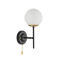 LUMION 8375/1W MODERNI LN26 172 черный/латунь/белый, металл/стекло Бра E27 60W 220V ELRONA
