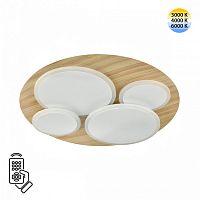 SONEX 7734/60L MITRA LED SN 602 Светильник металл/акрил/стекло/белый/под дерево LED 60Вт 3000-6500К D450 IP20 пульт ДУ PINE