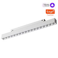 NOVOTECH 359634 SHINO NT25 144 белый Трековый низковольт. св-к диммир. со сменой цв.температуры, пульт ДУ/Tuya Smart Life IP20 LED 18W 48V 3000-6000K FLUM