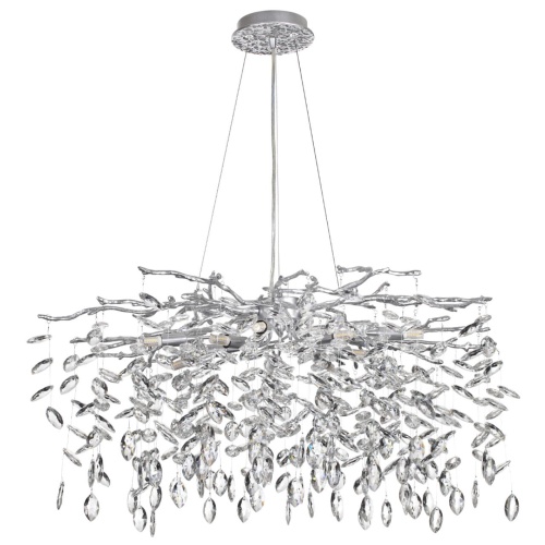 ODEON LIGHT 4970/10 HALL ODL24 615 матов.серебристый/алюмин./хрусталь Люстра G9 10*40W DELICA