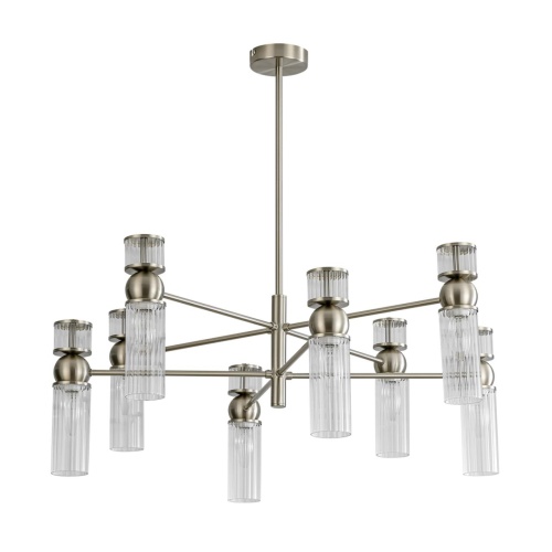 LUMION 8277/8 MODERNI LN26 164 сатин никель/прозрачный, металл/стекло Люстра Е14 8*40W 220V DENVER