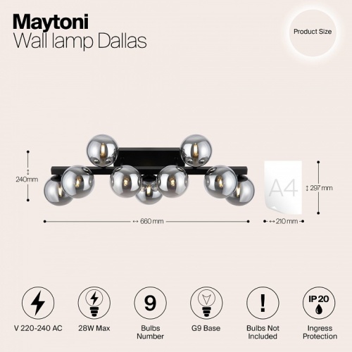 Бра Maytoni Dallas MOD547WL-09B фото 3 Бра Maytoni Dallas MOD547WL-09B фото 3