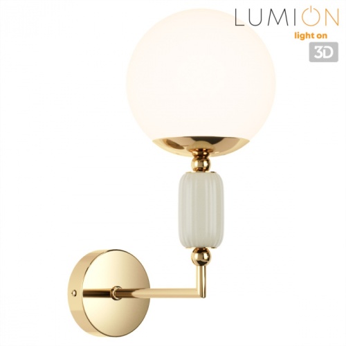LUMION 6580/1W CLASSI LN26 36 французское золото, серый/белый металл, керамика/стекло Настенный светильник E14 1*40W 220V VIVIEN фото 2