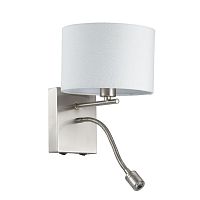 LUMION 3745/1A MODERNI LN26 525 никель/белый, металл/текстиль Бра E14 40W + LED 3W 4000K 220V NIKKI