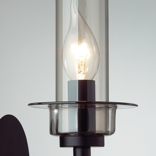 LUMION 6555/1W CLASSI LN26 100 черный/дымчатый/металл/стекло Бра E14 1*40W 220V MADONNA фото 4