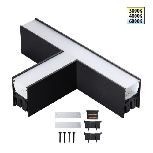 NOVOTECH 359611 OVER NT25 070 черный Светильник соединитель «Т» с переключ. цв. температуры IP20 LED 12W 220-240V 3000К\4000К\6000К FATTO