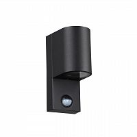 ODEON LIGHT 4390/1W HIGHTECH ODL23 000 черный/металл/пвх стойкий к УФ излучению Настенный светильник с датчиком движения IP44 LED GU10 14W MOTTO