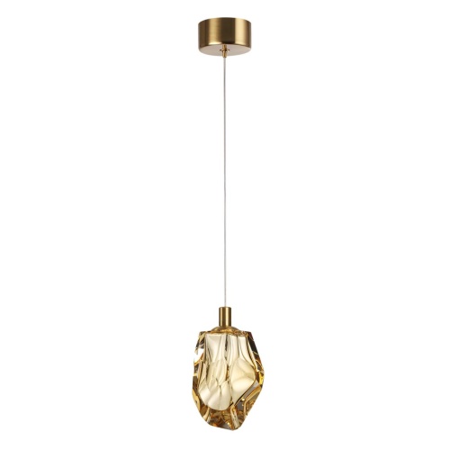 ODEON LIGHT 7111/4LC L-VISION ODL25 Подвесной светильник  бронзовый/янтарное стекло/металл IP20 LED 4W 300Лм 3000K 200° 220V GEMME