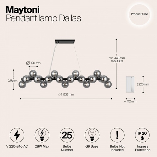 Подвесная люстра Maytoni Dallas MOD547PL-25B фото 3 Подвесная люстра Maytoni Dallas MOD547PL-25B фото 3
