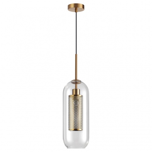 ODEON LIGHT 4940/1 PENDANT ODL22 401 античн.бронза/металл/прозрачный/стекло Подвес E27 1*40W CLOCKY