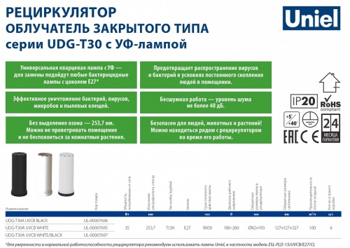 Бактерицидный светильник Uniel UDG-V UL-00007824 фото 5
