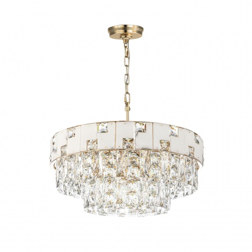 ODEON LIGHT 5076/11 HALL (В 2-х КОРОБКАХ) ODL24 599 золото/прозрачный/белый/металл/хрусталь/алебастр Люстра E14 11*40W CHESSI