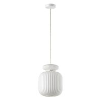 ODEON LIGHT 5042/1C PENDANT ODL24 373 белый/белый/металл/стекло/эко.кожа Подвес E27 1*60W JUGI