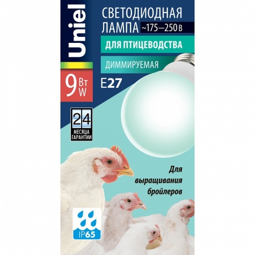 Лампа для птицеводства Uniel E27 9Вт K UL-00003190 фото 2 Лампа для птицеводства Uniel E27 9Вт K UL-00003190 фото 2