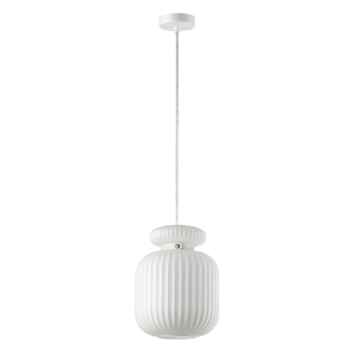 ODEON LIGHT 5042/1C PENDANT ODL24 373 белый/белый/металл/стекло/эко.кожа Подвес E27 1*60W JUGI