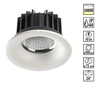 NOVOTECH 357602 SPOT NT18 532 белый Встраиваемый светильник IP44 LED 3000K 10W 100-265V DRUM