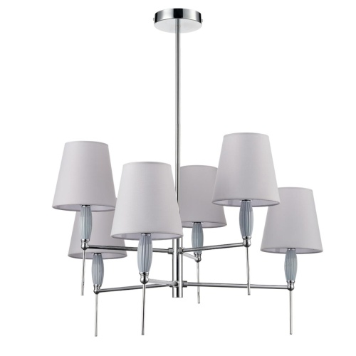 LUMION 8279/6 CLASSI LN26 053 хром/серый, металл/керамика/текстиль Люстра Е14 6*40W 220V KARMEN