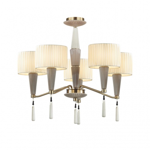 ODEON LIGHT EXCLUSIVE 5403/5 CLASSIC ODL_EX23 117 бронзовый/светло-коричневый/кремовый металл/керамика/ткань Люстра E14 5*40W LATTE