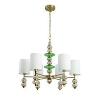 LUMION 8337/6 MODERNI LN26 144 бронза/белый/зеленый, металл/стекло/текстиль Люстра E14 6*40W 220V ILMIRA