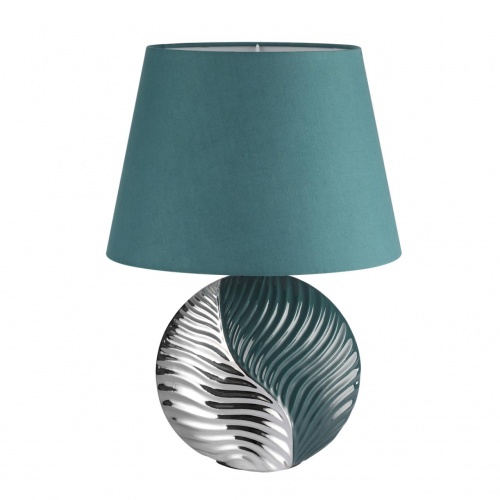 LUMION 8140/1T MODERNI LN26 491 бирюзовый/серебро, керамика/текстиль Настольная лампа Е27 1*60W 220V TAPALA
