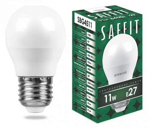 Лампа светодиодная Feron Saffit SBG4511 E27 11Вт 6400K 55141 Лампа светодиодная Feron Saffit SBG4511 E27 11Вт 6400K 55141