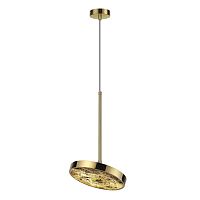 ODEON LIGHT 5079/15L L-VISION ODL24 208 зол./серо-бежевый/металл/натур.камень/акрил Подвес с переключ.цветов.темпер. LED 15W 3000К/4000K/6000K BERGI