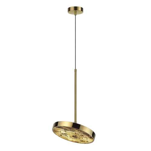 ODEON LIGHT 5079/15L L-VISION ODL24 208 зол./серо-бежевый/металл/натур.камень/акрил Подвес с переключ.цветов.темпер. LED 15W 3000К/4000K/6000K BERGI