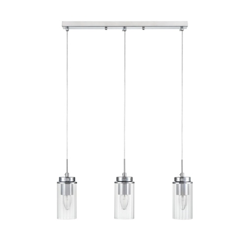 LUMION 8102/3A COMFI LN26 408 хром/прозрачный металл/металл Подвес Е14 3*40W 220V ISHA