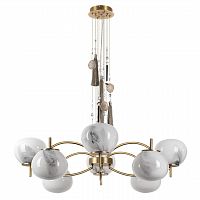 ODEON LIGHT EXCLUSIVE 5432/8 MODERN ODL_EX25 089 золотой(под латунь)/стекло/кисточка/агат Люстра E14 8*40W FIOLENT