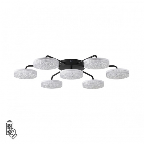 LUMION 8236/7CL LEDIO LN25 000 черный, металл/акрил Люстра потолочная с ПДУ LED 90W 3000-6000К 220V DIDANA