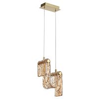 ODEON LIGHT 5105/11L L-VISION ODL26 547 брашинг/янтарный металл/стекло Подвес LED x 11W 4000K FLOW