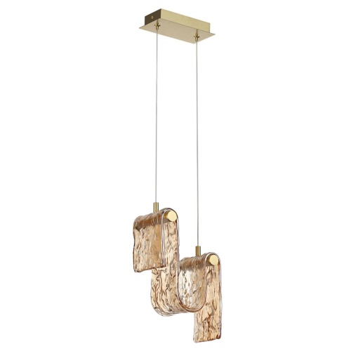 ODEON LIGHT 5105/11L L-VISION ODL26 547 брашинг/янтарный металл/стекло Подвес LED x 11W 4000K FLOW