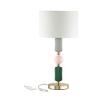 ODEON LIGHT EXCLUSIVE 4861/1T CLASSIC ODL_EX21 132 золото/разноцветн./керамика/абажур Настольная лампа E27 1*60W CANDY