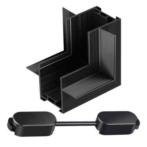 NOVOTECH 135275 SHINO NT24 109 черный Соединитель "Г"(переход с потолка на стену) для шинопровода встраиваемого в ГКЛ IP20 24V EASY