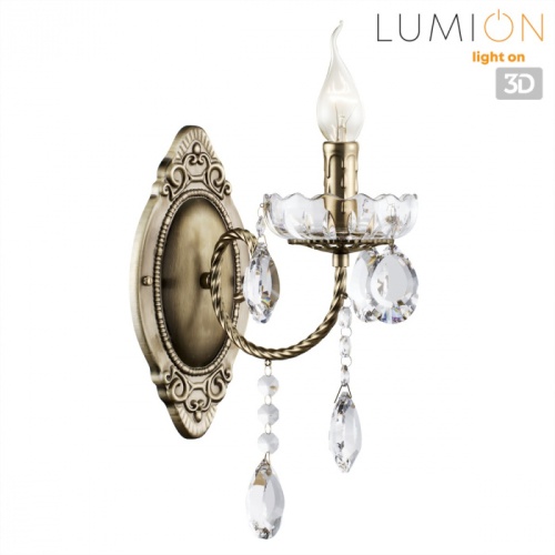 LUMION 8190/1W CLASSI LN26 094 античная бронза, металл/хрусталь Бра E14 1*40W 220V LINN фото 2