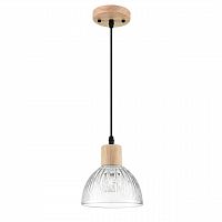 LUMION 8055/1A SUSPENTIONI LN26 394 дерево/прозрачный металл/стекло Подвесной светильник E27 1*60W 220V NATANA