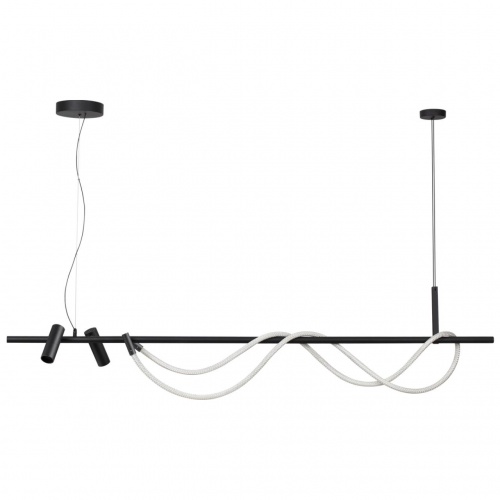 ODEON LIGHT 4391/40L HIGHTECH ODL24 301 черный/металл/канат Подвесной св-к с раздельн. вкл IP20 LED 40W 1580Лм 4000K CORDA